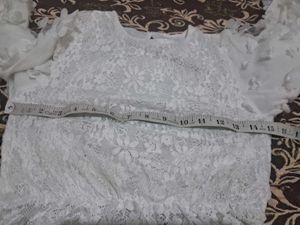 White Lace Butterfly Sleeve Top