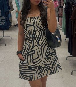 Unique Pattern Mini Dress with pockets