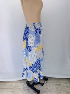 Bohemian Patchwork Print Ruffle Skirt