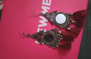 Boho Mirror Tassel Earrings