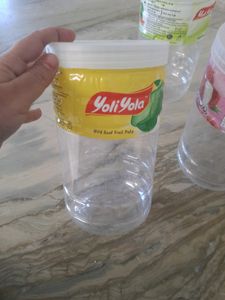Clean Empty Plastic Jar w/ Lid