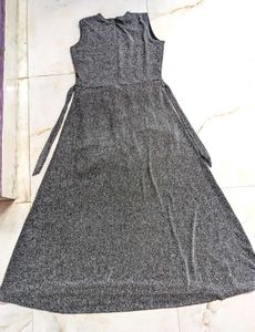 Elegant Sparkling Silver Maxi Dress