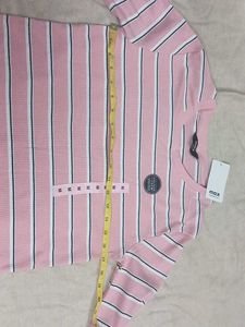 Pink Striped Long Sleeve Top