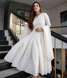 Elegant White Anarkali Gown