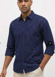 Men's Navy Blue Printed Casual Shirt