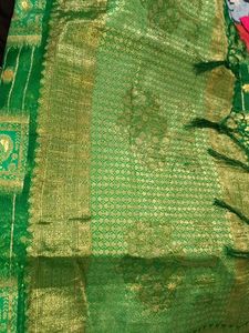 Elegant Green & Gold Banarasi Silk Saree