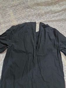Chic Black Puff Sleeve A-Line Dress