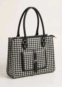 Chic Houndstooth Tote Bag