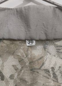Floral Print Net Kurta