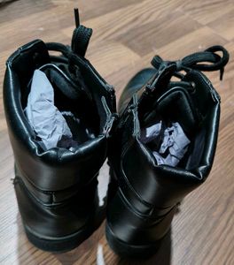 Black Lace-Up Heeled Ankle Boots