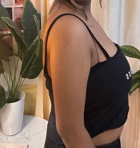 Black "My Own Boss" Crop Top