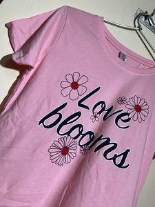 New Pink 'Love Blooms' Tee