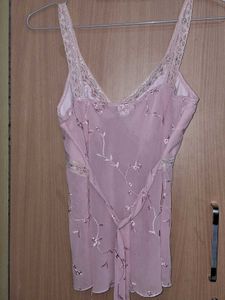 Sheer Lace Trim Cami Top