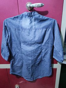 Denim Style Button-Up Shirt