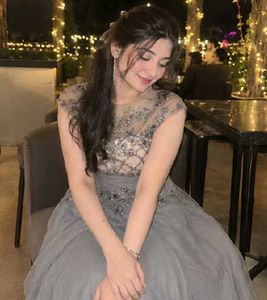Stunning Grey Embellished Gown