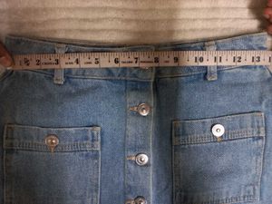 Denim Button-Front Mini Skirt