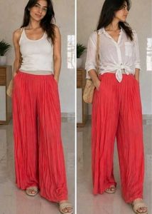 Vibrant Coral Palazzo Pants