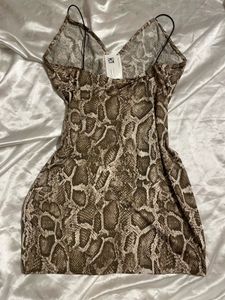 Snake Print Mini Slip Dress