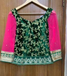 Trending Yellow &amp; Green Embroidered Lehenga Choli