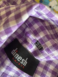Men's Purple Gingham Short Sleeve Shirt
