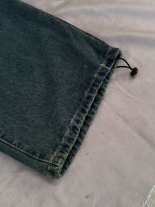 Washed Denim Cargo Pants