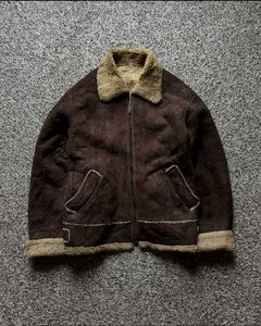 Vintage Look Suede &amp; Sherpa Jacket