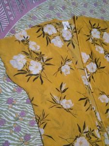 Yellow Floral Print Kimono top