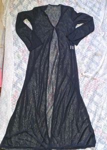 Long Black Mesh Shrug
