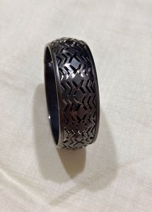 Antique Oxidised Silver Broad Kada