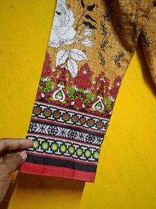Vibrant Floral Print Kurta Set with Dupatta
