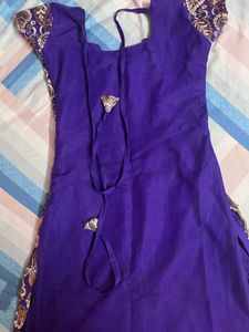 Purple Embroidered Kurta