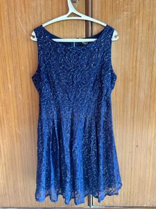 Navy Blue Lace Cocktail Dress And Perfume Combo