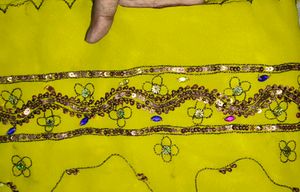 vintage  y2k full sequins lime yellow