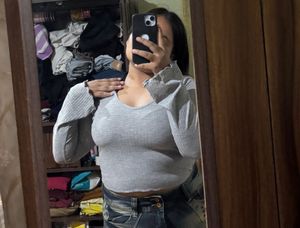 Grey Bell Sleeve Top