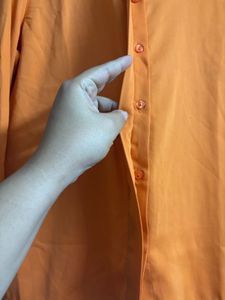🆕 “MADAME” Vibrant Orange Button-Up Shirt