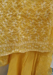 Elegant Yellow Embroidered gown