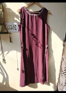 W Brand Elegant Maroon Embroidered Kurta