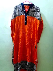 🟠Stylish Orange & Print Kurti