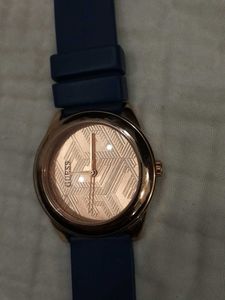 Guess Rose Gold Watch with Blue Strap