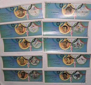 Munich 1972 Olympic 10 Stamps Collection