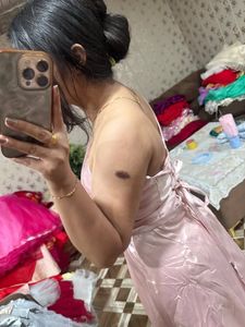 Elegant Pink One-Shoulder Gown🎀❤️🦋