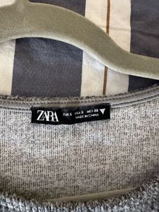 Zara Grey Cropped Sweater