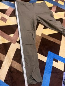 imported Greyish green Straight stretchable Pants