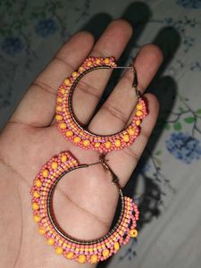 Beaded Hoop Earrings