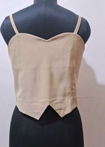 Not Khaki but Flax yellow Chic Beige Button-Up Cro