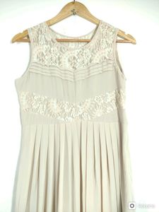 Beige Sleeveless Western Dress (Women's)