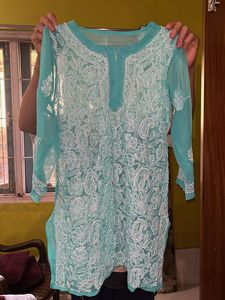 Elegant Chikankari Kurta (slight defect as shown)