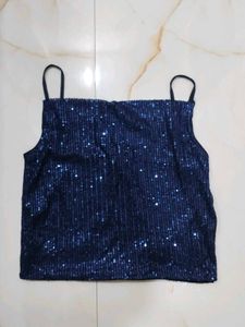 Sparkly Navy Blue Sequin Cami Top