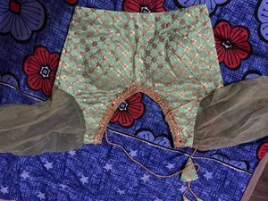 Green &amp; Gold Lehenga Choli Set