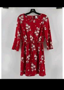 Red Floral Mini Dress(H&amp;M)